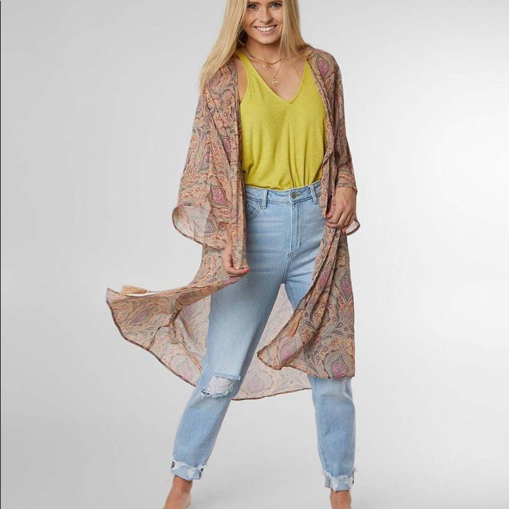 Sandy & Sid Medallion Chiffon Kimono. Medium. NWT.